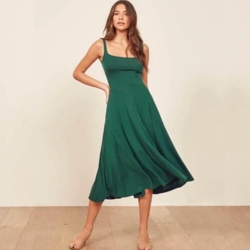 Reformation Rou Knit Dress – Emerald green - Picture 2 of 6